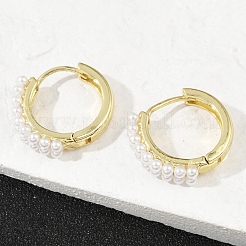 Brass ABS Imitation Pearl Hoop Earrings&nbsp;EJEW-M082-04G