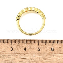 Adjustable Brass Micro Pave Cubic Zirconia Finger Rings for Women&nbsp;RJEW-H247-15G
