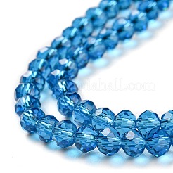 Faceted Rondelle Transparent Glass Beads Strands&nbsp;EGLA-J134-4x3mm-B11