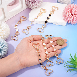 6Pcs 3 Styles Alloy Enamel Heart Link Bag Extender Chains&nbsp;KEYC-TAC00058