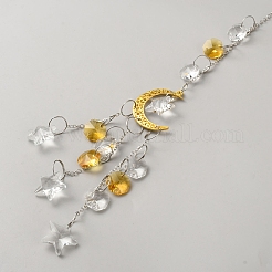 Glass & Alloy Hanging Suncatchers&nbsp;AJEW-WH0481-177K