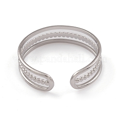 Non-Tarnish 304 Stainless Steel Triple Line Open Cuff Rings for Women&nbsp;RJEW-G285-73P