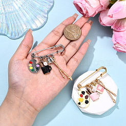 Painting 304 Stainless Steel Safety Pin Brooches&nbsp;JEWB-YW00001-01