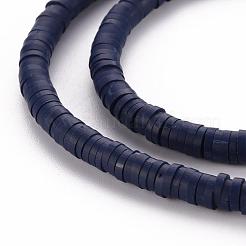Flat Round Handmade Polymer Clay Bead Spacers&nbsp;X-CLAY-R067-4.0mm-35