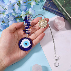 Glass & Acrylic Evil Eye Pendant Decorations&nbsp;HJEW-GL0001-26