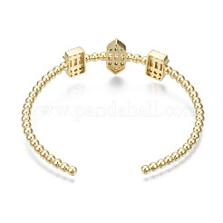 Sparkle Cubic Zirconia Ball Beaded Cuff Bangle for Her&nbsp;BJEW-N012-003-NF