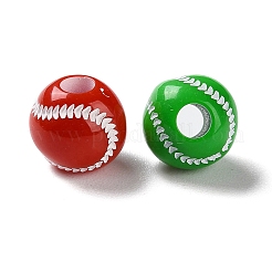Spray Printed Opaque Acrylic European Beads&nbsp;SACR-P031-25C