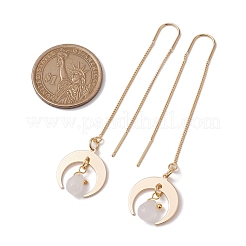 Natural Rose Quartz Teardrop Dangle Stud Earrings&nbsp;EJEW-JE05712-04
