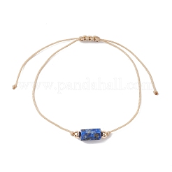 Natural Mixed Gemstone Column Braided Bead Bracelet&nbsp;BJEW-JB09762