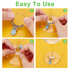 Autumn Pineapple Alloy Enamel Wine Glass Charms&nbsp;AJEW-GA00016