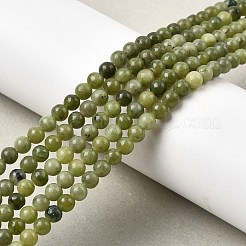 Natural Chinese Jade/Southern Jade Beads Strands&nbsp;G-G735-38-4mm