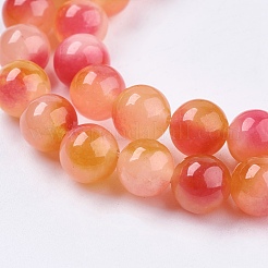 Two Tone Natural White Jade Bead Strands&nbsp;X-G-R165-8mm-06