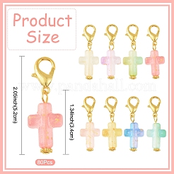 70Pcs 7 Colors Acrylic Pendant Decorations&nbsp;HJEW-YW00242