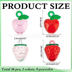 36Pcs 4 Styles Transparent Acrylic Pendants&nbsp;OACR-ME0001-27