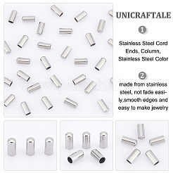 100Pcs 304 Stainless Steel Cord Ends&nbsp;STAS-UN0041-48