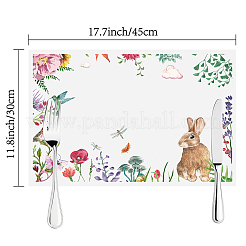 Rectangle with Animal Pattern Cotton Linen Cloth Table Mat&nbsp;AJEW-WH0196-006