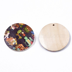 Printed Wood Pendants&nbsp;WOOD-S045-102A-04