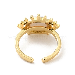 Acrylic Horse Eye Open Cuff Ring&nbsp;RJEW-B042-04G-03