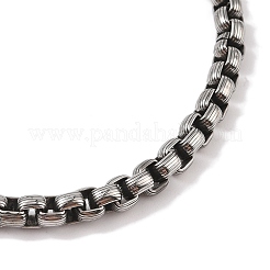 304 Stainless Steel Tiger Head King Box Chain Viking Mjolnir Thor Hammer Pendant Necklaces for Men&nbsp;NJEW-K378-04AS