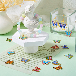 48Pcs 8 Colors Light Gold Tone Alloy Enamel Pendants&nbsp;ENAM-TA0001-89