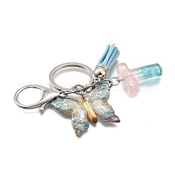26Pcs Transparent Epoxy Resin & Transparent Acrylic & Faux Suede Tassel Keychain&nbsp;KEYC-JKC01202-20