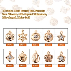100Pcs 10 Style Rack Plating Eco-Friendly Iron Charms&nbsp;IFIN-YW0001-29