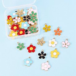 44Pcs 11 Colors Alloy Enamel Pendants&nbsp;ENAM-SZ0002-16