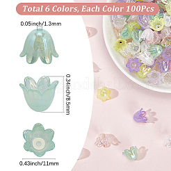 600Pcs 6 Colors Acrylic Bead Caps&nbsp;OACR-SP0001-59