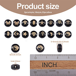 32Pcs 16 Style Handmade Lampwork Beads&nbsp;LAMP-CD0001-18