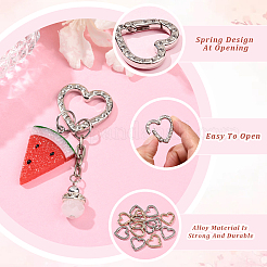20Pcs 2 Colors Zinc Alloy Rhinestone Spring Gate Rings&nbsp;FIND-SP0004-35