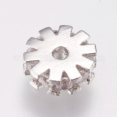Brass Micro Pave Cubic Zirconia Beads&nbsp;KK-I614-058P-1