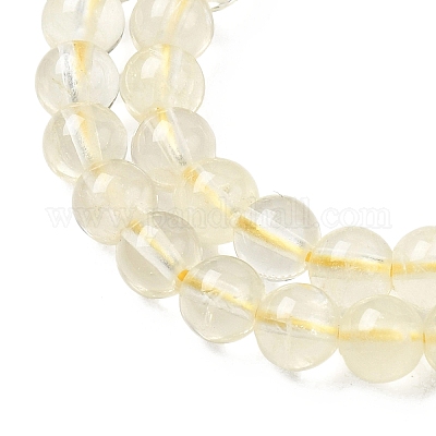 Natural Lemon Quartz(Heated) Beads Strands&nbsp;G-B167-A11-6mm-1