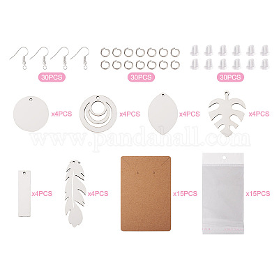 DIY Sublimation Blank Earring Making Kit&nbsp;DIY-SW0001-14-1