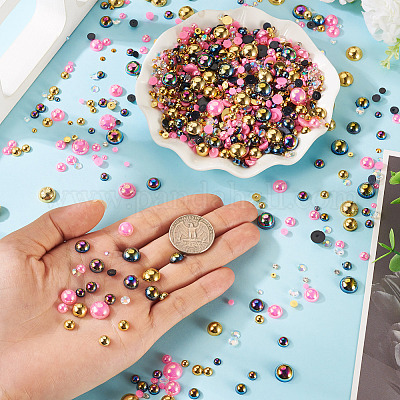 Half Round ABS Plastic Cabochons&nbsp;FIND-TAC0038-08C-1