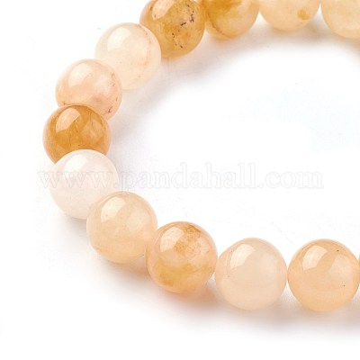 Natural Topaz Jade Beads Stretch Bracelets&nbsp;BJEW-F380-01-C07-1