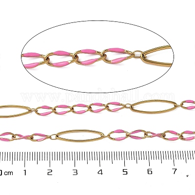 304 Stainless Steel Enamel Link Chains&nbsp;CHS-U003-01G-17-1