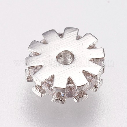 Brass Micro Pave Cubic Zirconia Beads KK-I614-058P-1