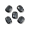 Glass Cabochons, Rectangle, Black, 8x6x3.5mm