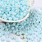 3/0 Glass Seed Beads, Opaque Colours Luster, Round, Light Sky Blue, 5~5.5x3~3.5mm, Hole: 1.5~1.6mm, about 3488pcs/pound