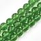 Transparent Glass Bead Strands, Faceted(96 Facets), Round, Spring Green, 8mm, Hole: 1mm, about 68~70pcs/strand, 20.47~21.06 inch(52~53.5cm)