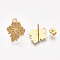 304 Stainless Steel Stud Earring Findings, with Ear Nuts/Earring Backs, Leaf, Golden, 18x14.5mm, Hole: 1.8mm, Pin: 0.7mm
