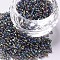 Round Glass Seed Beads, Transparent Colours Rainbow, Round, Dark Gray, 
Size: about 2mm in diameter, hole:1mm, about 6666pcs/100g