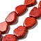 Synthetic Turquoise Dyed Beads Strands, Nuggets, Red, 22~32x19~26.5x6~10mm, Hole: 1.2mm, about 13~16pcs/strand, 14.96~16.34 inch(38~41.5cm)