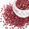 Glass Bugle Beads, Transparent Colours Rainbow, Medium Violet Red, 2.5~3x2mm, Hole: 0.9mm, about 15000pcs/pound