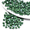 FGB 2-Hole Glass Seed Beads, Opaque Colours Lustered, Square, Green, 5x4.5~5.5x2~2.5mm, Hole: 0.5~0.8mm, about 1180pcs/bag