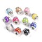 Resin Beads with Brass Rhinestone Rondelle, Lantern-Shaped, for Bracelets, Necklaces, Pen Decor, Cadmium Free & Lead Free, Mixed Color, 14.5x13.5mm, Hole: 3.5mm