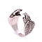 Alloy Open Cuff Ring, Knitting Loop Crochet Loop, Yarn Guide Finger Holder for Women, Antique Silver, Snake, Inner Diameter: 1.9cm