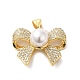 Brass Micro Pave Clear Cubic Zirconia Pendants&nbsp;FIND-Z041-04G-1