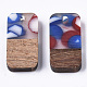 Two-tone Transparent Resin & Walnut Wood Pendants&nbsp;X-RESI-S384-008A-B08-2