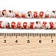 Handmade Flower Printed Porcelain Ceramic Beads Strands&nbsp;PORC-M005-6mm-06-3